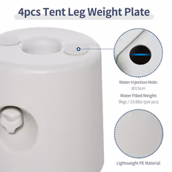 Outsunny Tent Weight Base 4pcs Gazebo Foot Leg Anchor Weights Marquee White