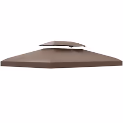 Outsunny 3x4m Gazebo Replacement Roof Canopy 2 Tier Top UV Cover Patio Brown - Additional view 7