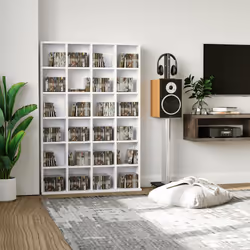 HOMCOM DVD CD Media Storage Cabinet Racks Wooden Shelf Video Bookcase
