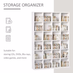 HOMCOM DVD CD Media Storage Cabinet Racks Wooden Shelf Video Bookcase