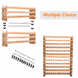 HOMCOM 72 Bottle Shelf Wine Rack Holder Standing Holds Storage Pine Wood Cellar - Additional view 5