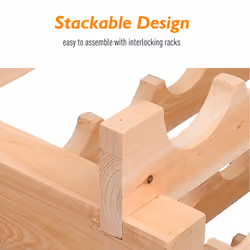 HOMCOM 72 Bottle Shelf Wine Rack Holder Standing Holds Storage Pine Wood Cellar - Additional view 6