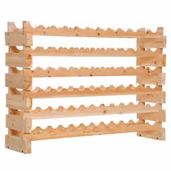 HOMCOM 72 Bottle Shelf Wine Rack Holder Standing Holds Storage Pine Wood Cellar - Additional view 8