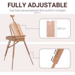 HOMCOM Tripod Art Easel Wooden Drawing Board Workstation Folding French Sketch