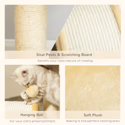 PawHut Cat Tree Kitten Scratching Scratcher Cosy Sisal Home Play Rest Activity