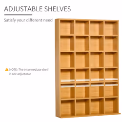 HOMCOM Bookcase Storage Tower CD DVD Games Rack Wooden Shelves - Additional view 4