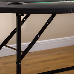HOMCOM 8 Player Folding Poker Table with Cup Holders, Metal Base, Green - Additional view 6