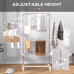 HOMCOM 4-Tier Large Clothes Airer Stainless Steel Clothes Drying Rack White