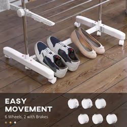 HOMCOM 4-Tier Large Clothes Airer Stainless Steel Clothes Drying Rack White - Additional view 5
