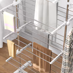 HOMCOM 4-Tier Large Clothes Airer Stainless Steel Clothes Drying Rack White - Additional view 7