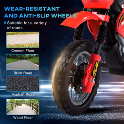 HOMCOM 6V Kids Electric Motorbike Motorcycle Ride On for 3-6 Years Red - Additional view 4