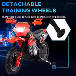 HOMCOM 6V Kids Electric Motorbike Motorcycle Ride On for 3-6 Years Red - Additional view 5