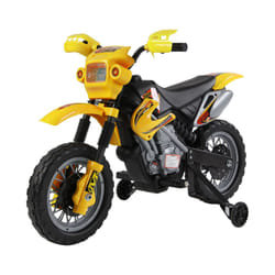 HOMCOM Kid's Yellow Ride-On Electric Motorbike | Battery Powered Toy Motorcycle