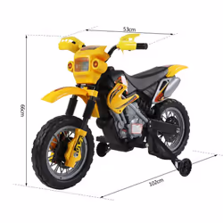 HOMCOM Kid's Yellow Ride-On Electric Motorbike | Battery Powered Toy Motorcycle - Additional view 8