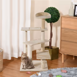 PawHut Cat Tree Scratcher, Climbing Post, Kitten Pets Scratching Furniture Tower