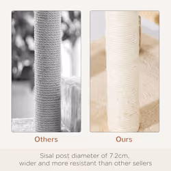 PawHut Cat Tree Scratcher, Climbing Post, Kitten Pets Scratching Furniture Tower