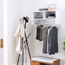 HOMCOM Wall Mounted Storage Hat Rack Hanging Coat Organizer Hanger Home White