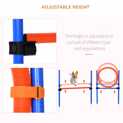 PawHut Pet Agility Set Training Dogs Outward Outdoor Play Hurdle Jump Hoop Pole
