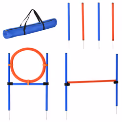 PawHut Pet Agility Set Training Dogs Outward Outdoor Play Hurdle Jump Hoop Pole - Additional view 8