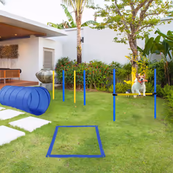 PawHut Pet Agility Training Equipment Dog Play Run Jump (Poles + Hurdle + Tunnel