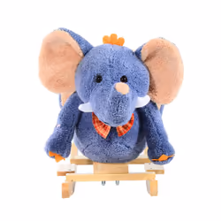 HOMCOM Rocking Horse Ride on Toy Seat Belt Safety Toddler Elephant