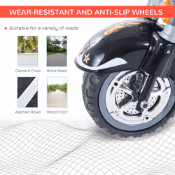 HOMCOM 6V Kids Electric Motorbike Child Ride On Toy w/ Lights Sound Black - Additional view 4