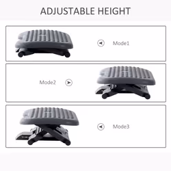 HOMCOM Foot Rest Adjustable Height and Angle Home Office Footstool Dark Grey