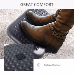 HOMCOM Foot Rest Adjustable Height and Angle Home Office Footstool Dark Grey