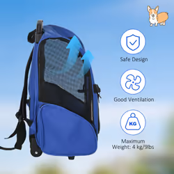PawHut Pet Travel Backpack Bag Cat Puppy Dog Carrier w/ Trolley and Telescopic - Additional view 5