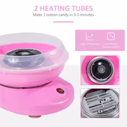HOMCOM Cotton Candy Machine Electric Gadgetry Floss Sugar Equipment Pink