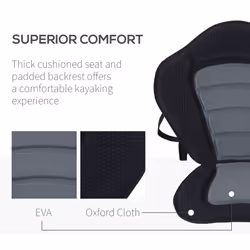 HOMCOM Universal Kayak Seat Sit On Top Canoe Back Rest Detachable Fishing Boat - Additional view 4