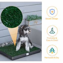 PawHut Dog Toilet Pet Potty 2 Layer Grass Mat Trainer Tray Training Portable NEW
