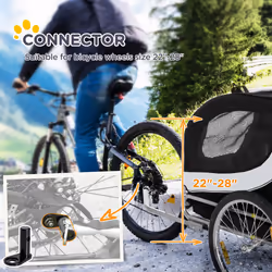 PawHut Pet Stroller Dog Jogger Folding Bike Cargo Trailer Carrier Bicycle Black - Additional view 4