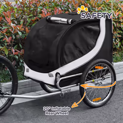 PawHut Pet Stroller Dog Jogger Folding Bike Cargo Trailer Carrier Bicycle Black - Additional view 5