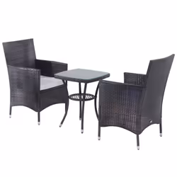 Outsunny Rattan Garden Furniture Set | Set of Rattan Chairs With Table
