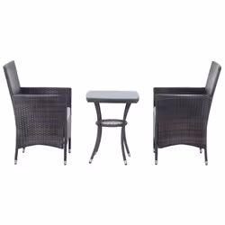 Outsunny Rattan Garden Furniture Set | Set of Rattan Chairs With Table