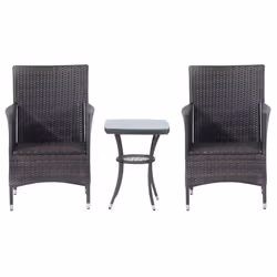 Outsunny Rattan Garden Furniture Set | Set of Rattan Chairs With Table - Additional view 5