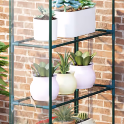 Outsunny Walk In Greenhouse Garden Clear PVC Frame Shelves Reinforced Plant Grow - Additional view 7