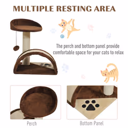 PawHut Cat Tree Kitten Scratching Scratcher Cosy Sisal Home Play Rest Activity - Additional view 4