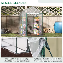 Outsunny Walk In Greenhouse Garden Clear PVC Frame Shelves Reinforced Plant Grow - Additional view 4