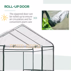 Outsunny Walk In Greenhouse Garden Clear PVC Frame Shelves Reinforced Plant Grow - Additional view 5