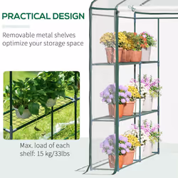 Outsunny Walk In Greenhouse Garden Clear PVC Frame Shelves Reinforced Plant Grow - Additional view 6