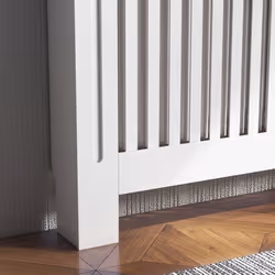 HOMCOM Radiator Cover Painted Slatted MDF Cabinet Lined Grill 112x19x81cm - Additional view 7