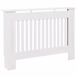 HOMCOM Radiator Cover Painted Slatted MDF Cabinet Lined Grill 112x19x81cm - Additional view 8