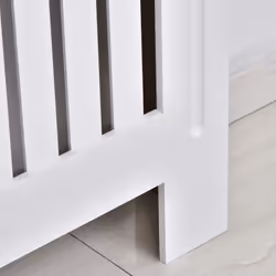 HOMCOM Radiator Cover Painted Slatted MDF Cabinet Lined Grill 152x19x81cm - Additional view 5