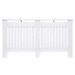 HOMCOM Radiator Cover Painted Slatted MDF Cabinet Lined Grill 152x19x81cm - Additional view 7