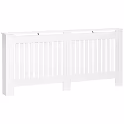 HOMCOM Radiator Cover Painted Slatted MDF Cabinet Lined Grill 172x19x81cm