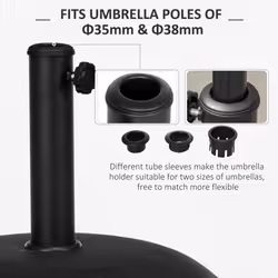 Outsunny 20kg Patio Sun Umbrella Base Durable Parasol Garden Stand Cement Round