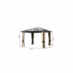 Outsunny Aluminium Gazebo Canopy With Hardtop Roof & Walls | Canopy Gazebo - Additional view 6