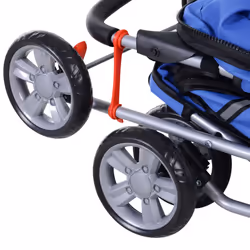 PawHut Pet Stroller Carrier Foldable Deluxe Jogger Walk Travel Dog Cat Blue - Additional view 7